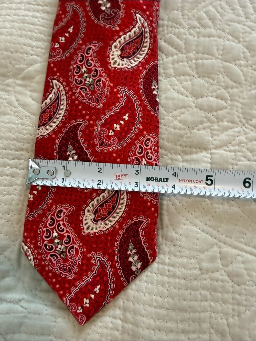 Robert Talbott Nordstrom Red Paisley Silk Tie Hand Sewn Italy Designer Mens